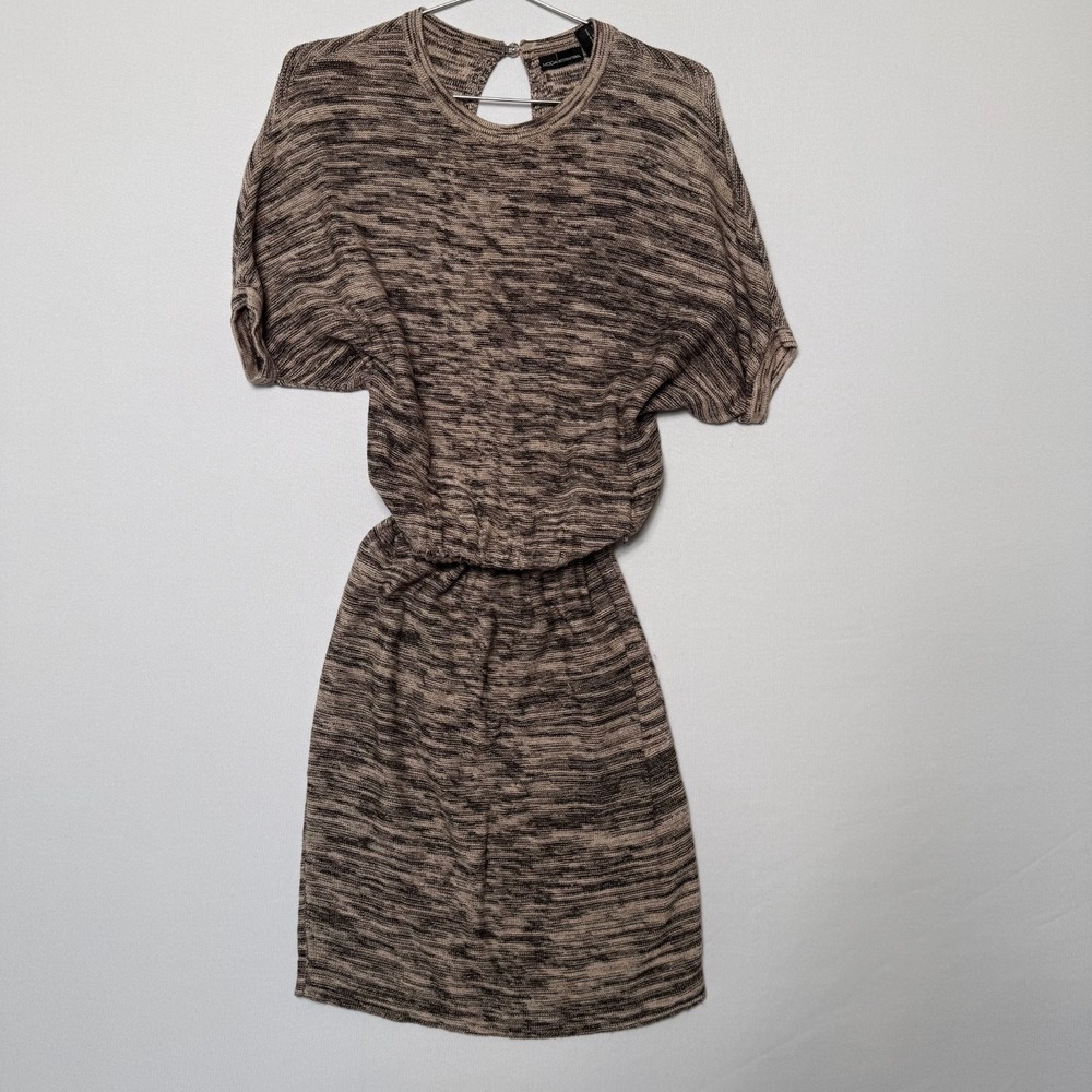 Librarian Chic Space Dye Knit Midi Dress Soft Cashmere Blend Sweater Dress Sz S